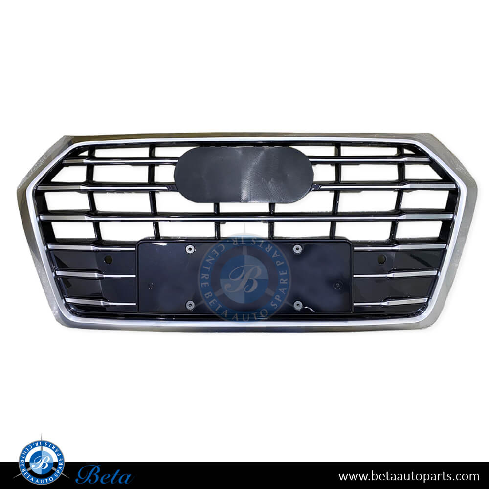 Grille Black and Chrome color for Audi Q5 S-Line 2018-2020 models, Part Number 80A853651JRN4 Grille Black and Chrome color for Audi Q5 S-Line 2018-2020 models, Part Number 80A853651JRN4